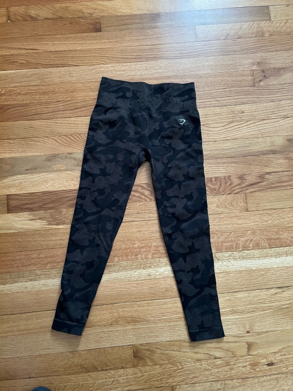 Gymshark Girls' Black Charcoal Camo High-Waist Leggings